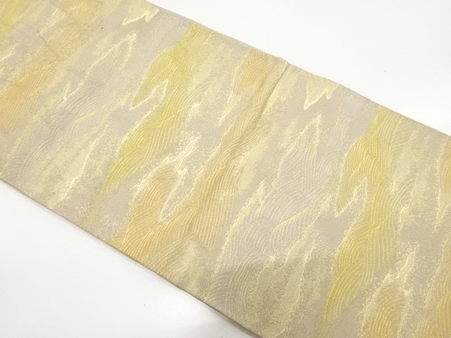 JAPANESE KIMONO / ANTIQUE FUKURO OBI / SILK / WOVEN RAGING WAVES